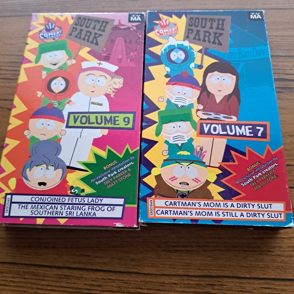 Southpark VHS tapes volume 7 and 9